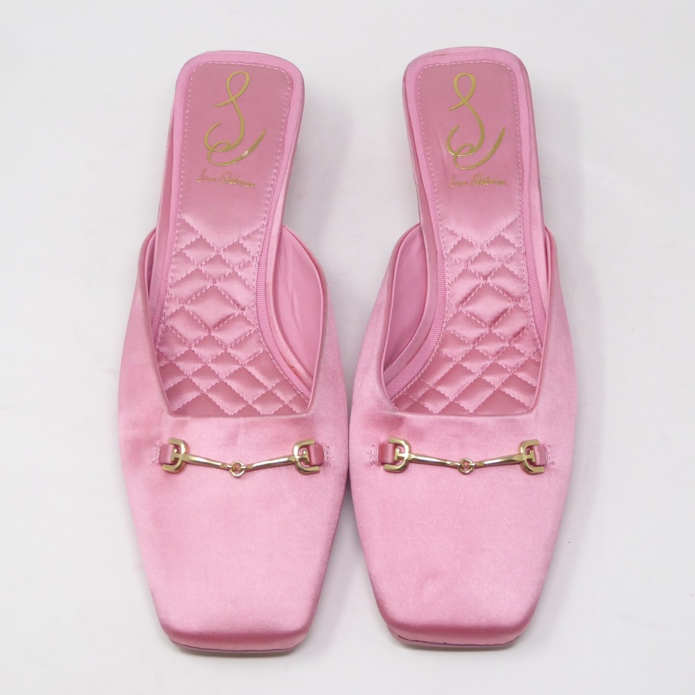 Sam Edelman Ollie Womens Mules Pink Satin Horsebit Block Heel 8 - Picture 3 of 10